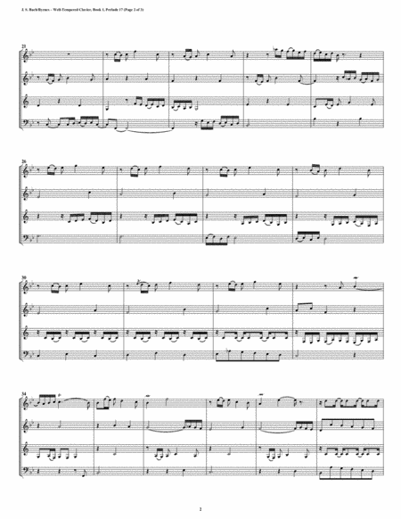 Prelude 17 From Well Tempered Clavier Book 1 Woodwind Quartet Page 2