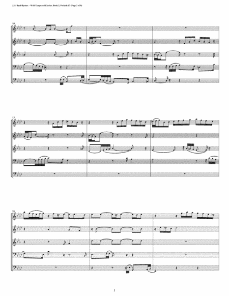 Prelude 17 From Well Tempered Clavier Book 2 Double Reed Quintet Page 2