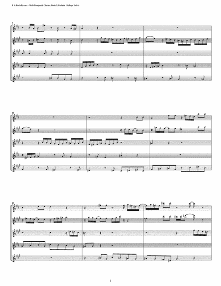 Prelude 18 From Well Tempered Clavier Book 2 Saxophone Quintet Page 2