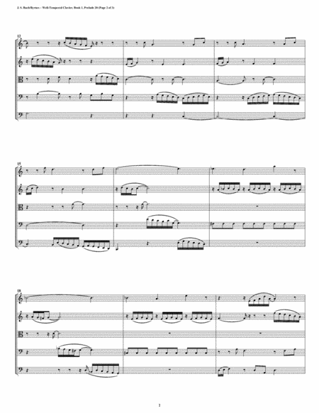 Prelude 20 From Well Tempered Clavier Book 1 String Quintet Page 2