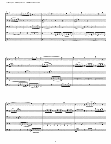 Prelude 20 From Well Tempered Clavier Book 1 Trombone Quintet Page 2