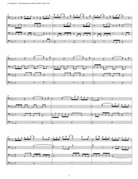 Prelude 21 From Well Tempered Clavier Book 2 Bassoon Quartet Page 2