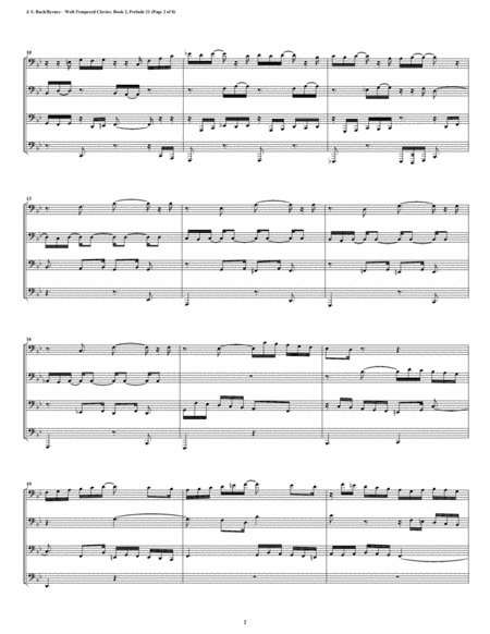 Prelude 21 From Well Tempered Clavier Book 2 Euphonium Tuba Quartet Page 2