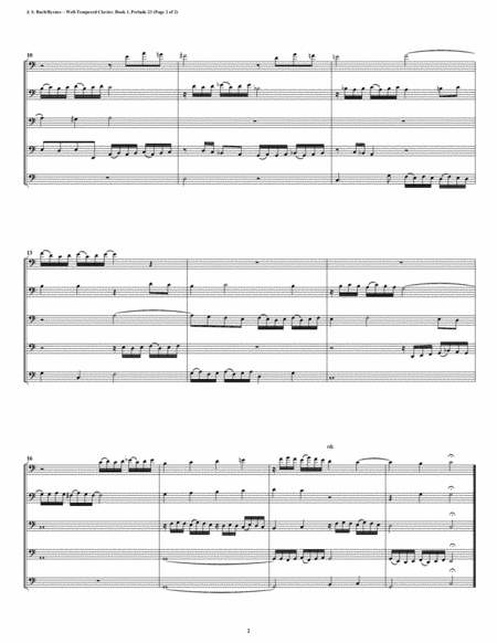 Prelude 23 From Well Tempered Clavier Book 1 Trombone Quintet Page 2