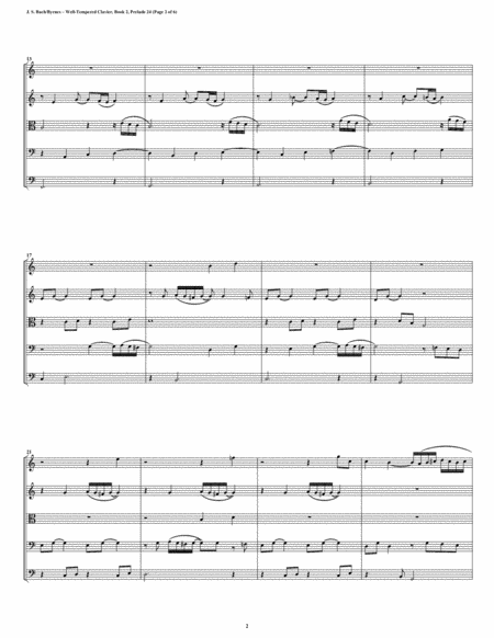 Prelude 24 From Well Tempered Clavier Book 2 String Quintet Page 2