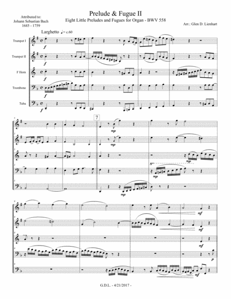 Prelude And Fugue Ii Brass Quintet Page 2