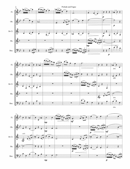 Prelude And Fugue In F For Wind Quintet Page 2