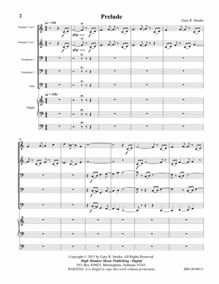 Prelude For Brass Quintet And Organ Page 2