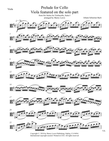 Prelude For Cello Six Suites For Violincello Suite I String Duo With Viola Melody For String Duo Page 2