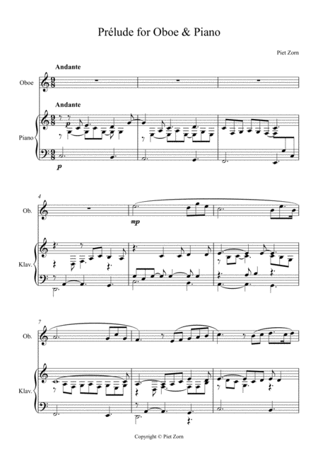 Prelude For Oboe And Piano Page 2