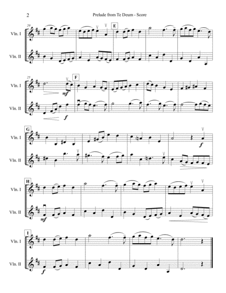 Prelude From Te Deum For Two Violins Page 2