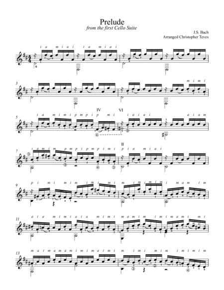 Prelude From The First Cello Suite Bwv 1007 Solo Guitar Page 2