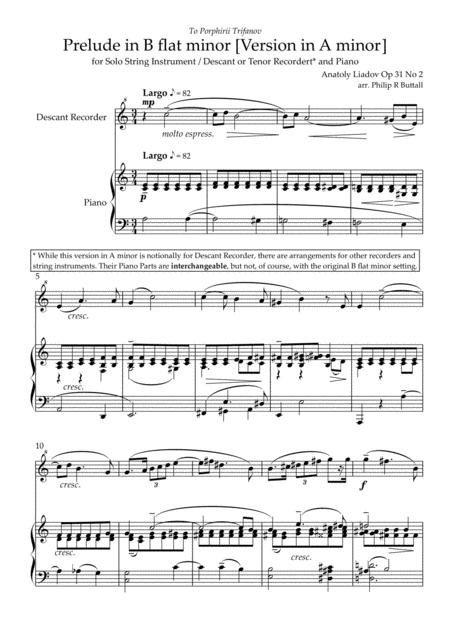 Prelude In A Minor Lyadov Piano Solo Instrument Score Page 2
