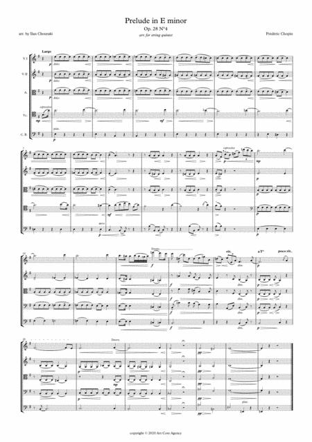Prelude In E Minor Op 28 N 4 For String Orchestra Quintet Page 2