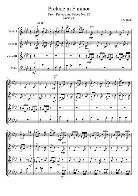 Prelude In F Minor Three Violins And Cello Page 2