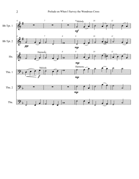 Prelude On When I Survey The Wondrous Cross For Brass Sextet Page 2