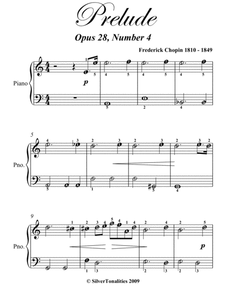 Prelude Opus 28 Number 4 Easiest Piano Sheet Music Page 2