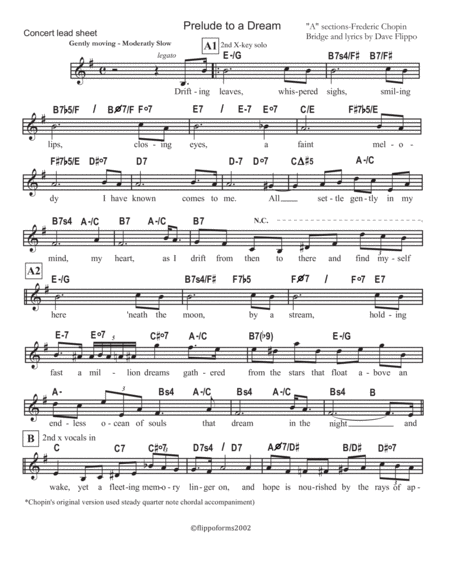 Prelude To A Dream Lead Sheets In C And Bb Page 2