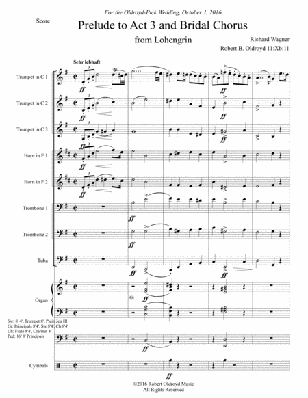 Prelude To Act 3 And Bridal Chorus For Brass Octet Page 2