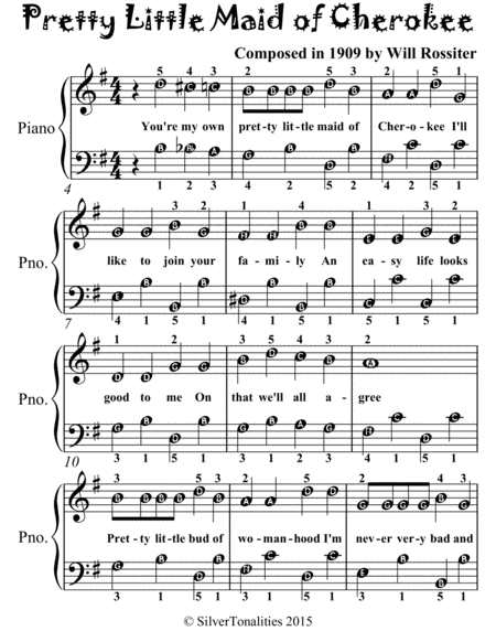 Pretty Little Maid Of Cherokee Easiest Piano Sheet Music For Beginner Pianists Page 2