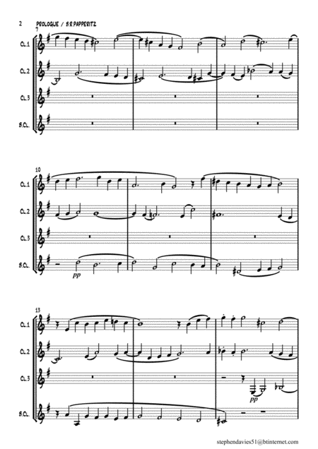 Prologue By Dr Benjamin Robert Papperitz 1826 1903 For Clarinet Quartet Page 2