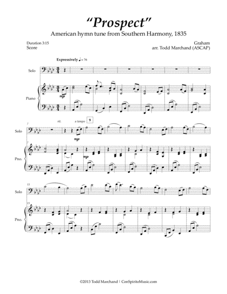 Prospect American Hymn Tune Trombone Or Euphonium Piano Page 2