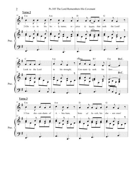 Psalm 105 The Lord Remembers His Covenant Piano Vocal Page 2