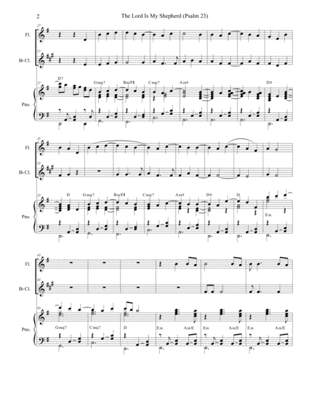 Psalm 23 Theme From The Vicar Of Dibley Duet For Flute Bb Clarinet Page 2
