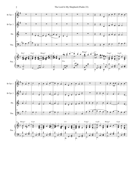 Psalm 23 Theme From The Vicar Of Dibley For Brass Quartet Piano Page 2