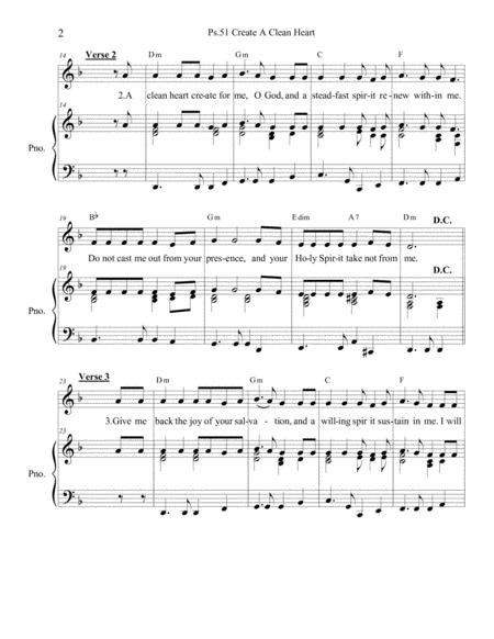 Psalm 51 Create A Clean Heart Piano Vocal Page 2