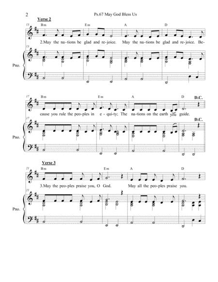 Psalm 67 May God Bless Us Piano Vocal Page 2