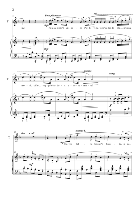 Puccini Manon Lescaut Act 1 Tra Voi Belle Brune E Bionde Tenor And Piano Page 2