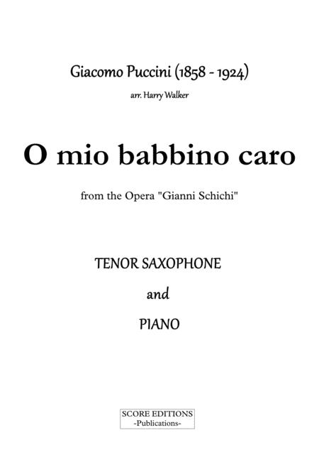 Puccini O Mio Babbino Caro For Tenor Saxophone And Piano Page 2