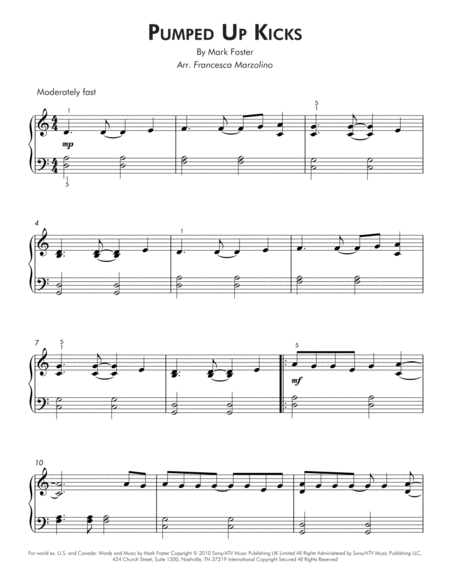 Pumped Up Kicks Easy Piano Page 2