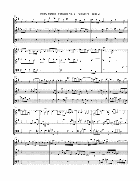 Purcell H Fantasia No 1 For Two Violins And Cello Page 2