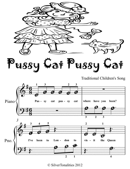 Pussy Cat Pussy Cat Beginner Piano Sheet Music Tadpole Edition Page 2