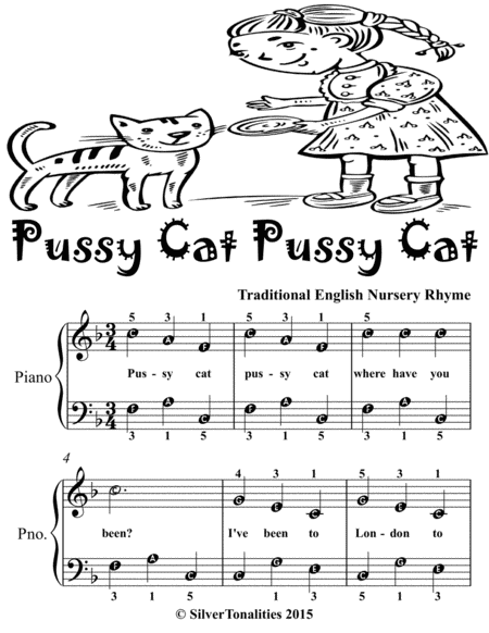 Pussy Cat Pussy Cat Easiest Piano Sheet Music For Beginner Pianists Tadpole Edition Page 2