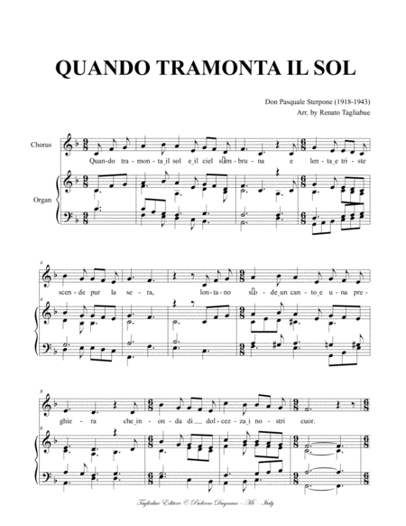 Quando Tramonta Il Sol Arr For Cantus And Organ Page 2