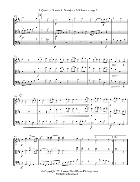 Quantz J Sonata In D Mvt 3 For Violin Viola And Cello Page 2