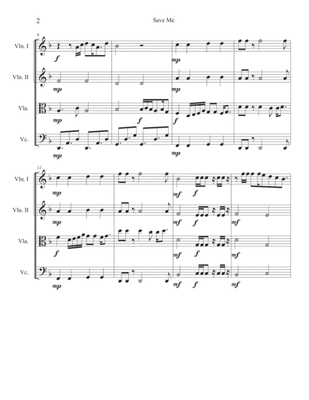 Quartet 3 Save Me Easy String Quartet Page 2