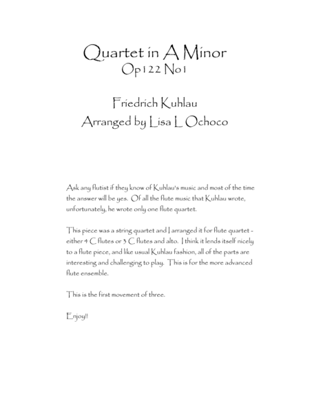 Quartet In A Minor Op122 No1 For Flute Quartet Page 2