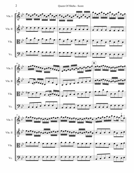 Queen Of Sheba For String Quartet Page 2