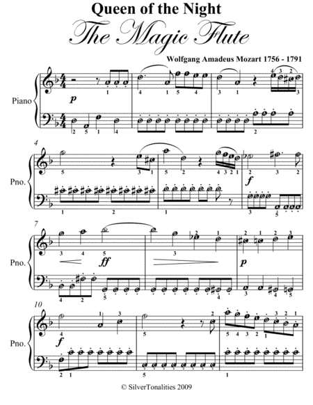 Queen Of The Night Magic Flute Easy Piano Sheet Music Page 2