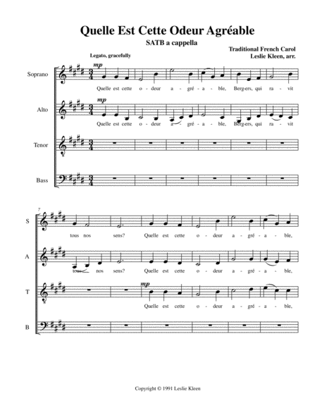 Quelle Est Cette Odeur Agreable For Satb A Cappella Page 2