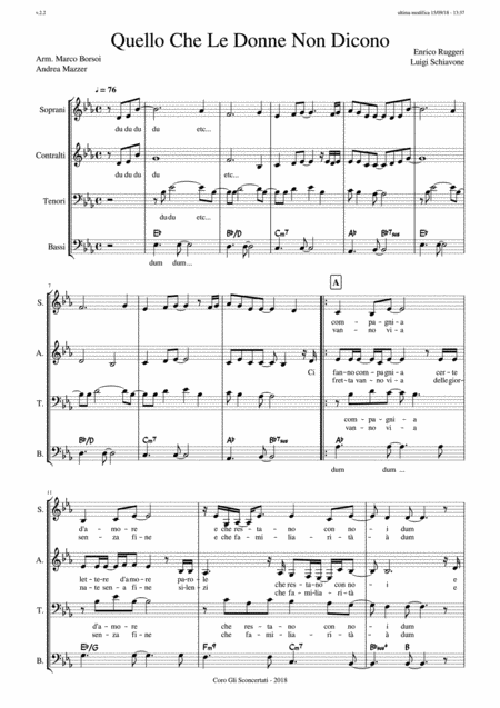 Quello Che Le Donne Non Dicono For Satb Complete Score Single Parts Page 2