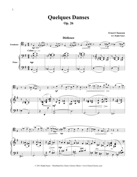 Quelques Danses Op 26 For Trombone And Piano Page 2