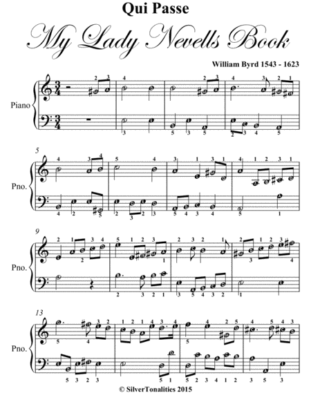 Qui Passe My Lady Nevells Book Easy Piano Sheet Music Page 2