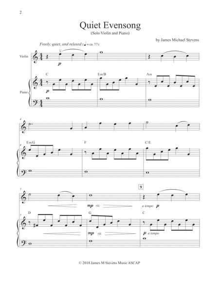 Quiet Evensong Violin Piano Page 2