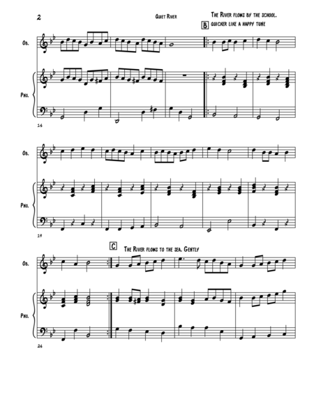 Quiet River For Oboe And Piano Page 2