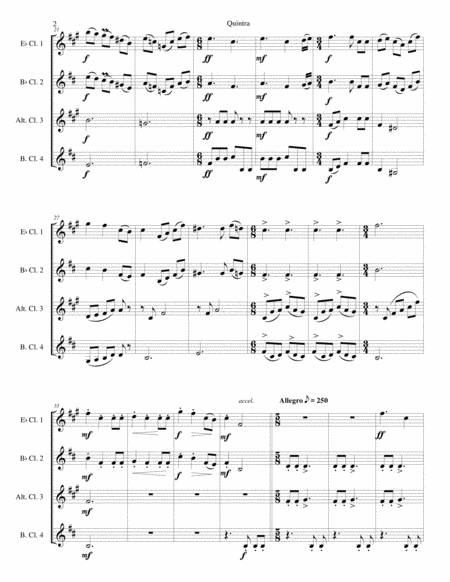 Quintra For Clarinet Quartet E Flat B Flat Alto And Bass Page 2